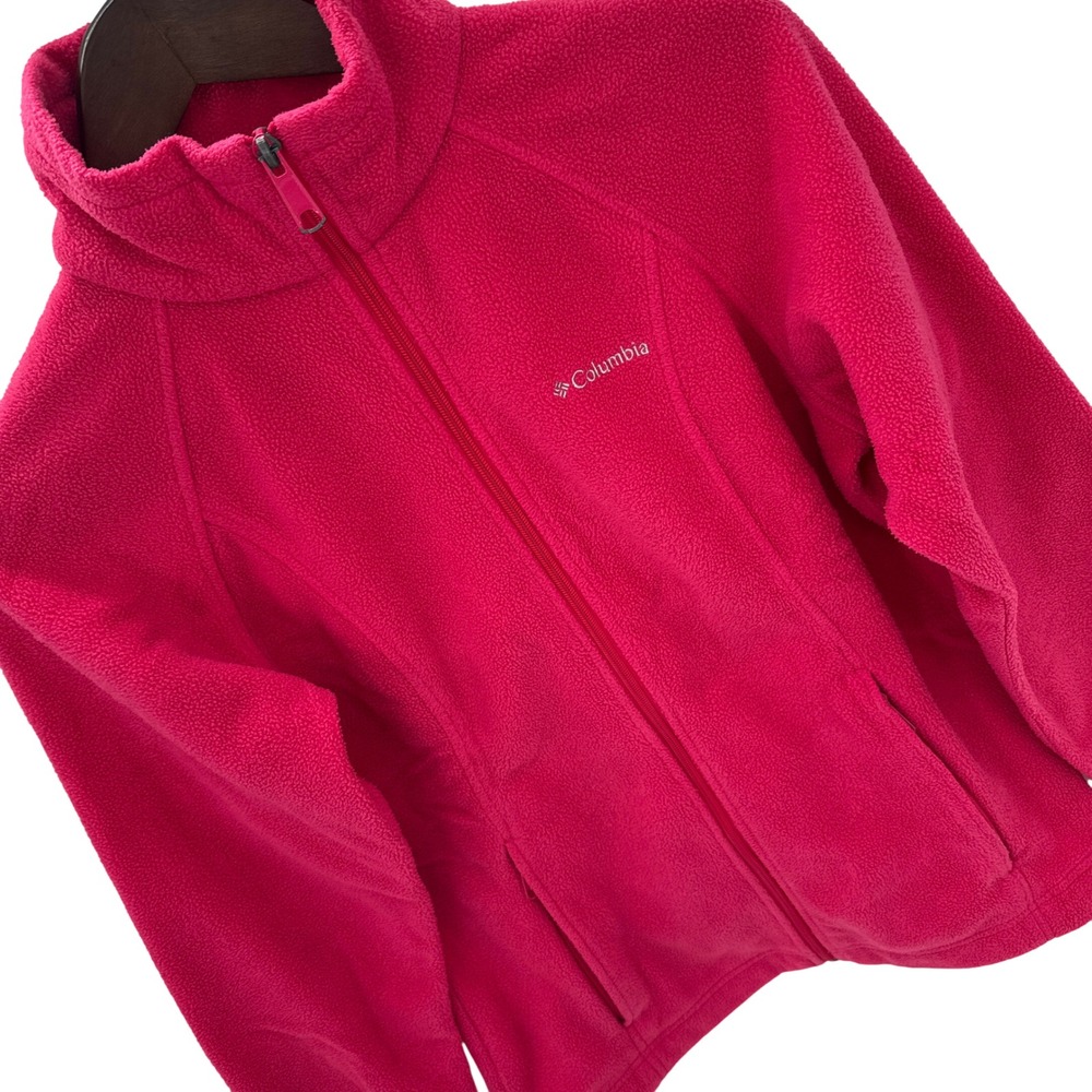 Columbia Women Full Zip Fleece Jacket S Pink Outdoor Hiking
